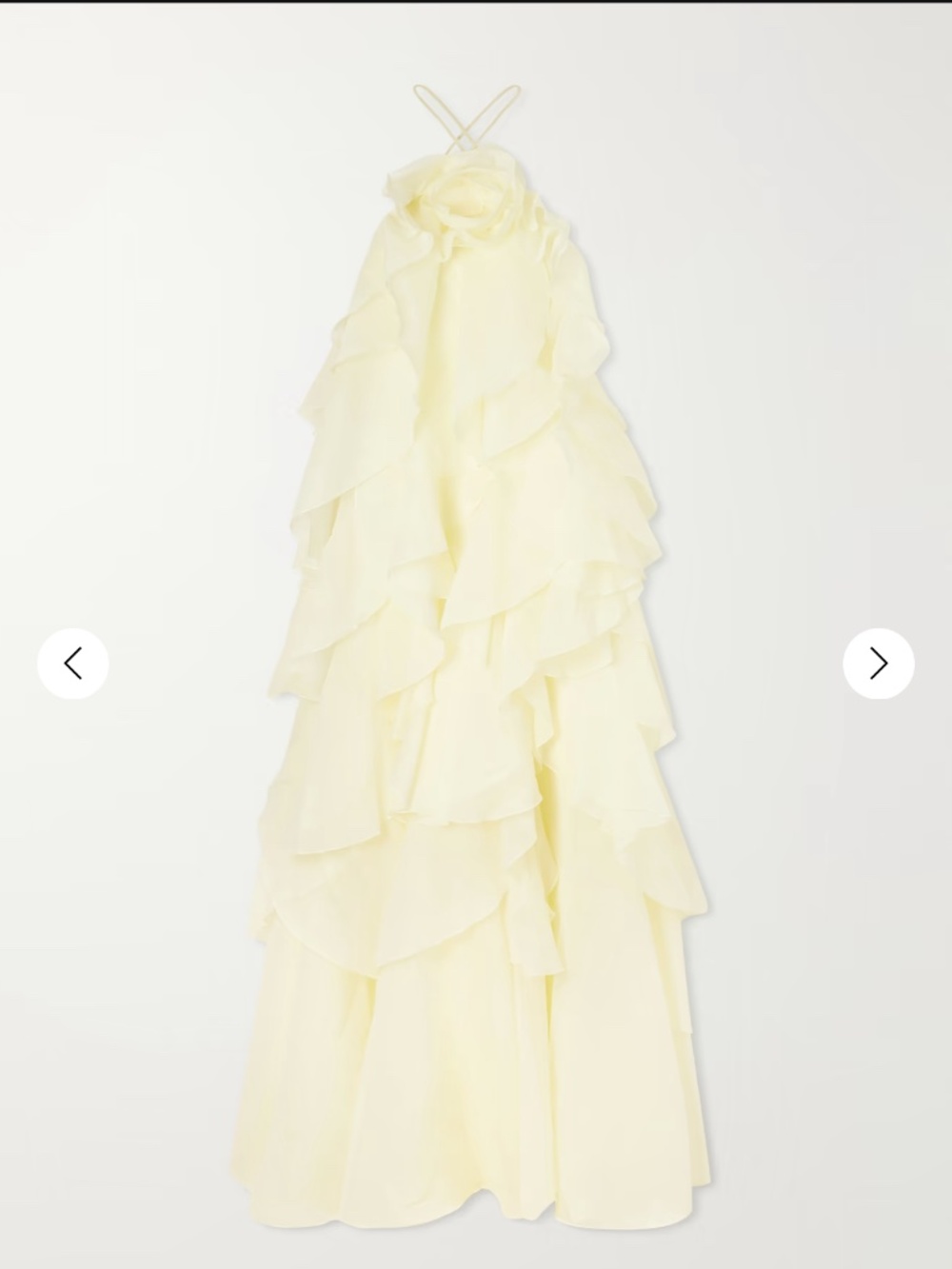Aje Pandorea appliquéd ruffled organza gown